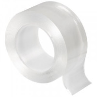 Нано-лента двусторонняя клейкая многоразовая, прозрачная, 2м, ширина 30 мм арт.108110