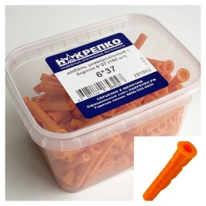 Дюбель универсальный с бортом 6*37 (150 шт EC) (цена за уп) НАКРЕПКО 201902