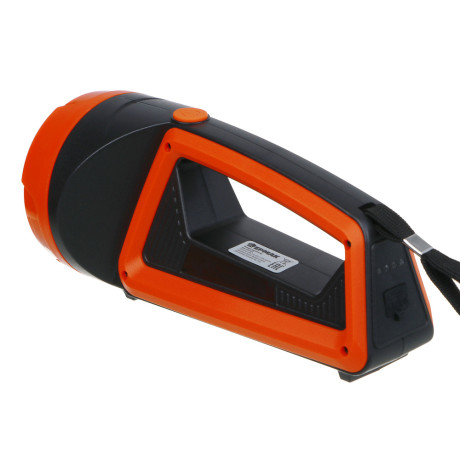 ЕРМАК Фонарь прожектор, LED + COB, 6 режимов, 2400мАч, USB кабель, 9х9х20см, пластик