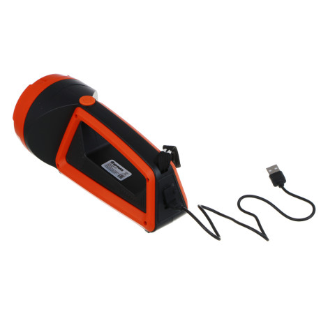 ЕРМАК Фонарь прожектор, LED + COB, 6 режимов, 2400мАч, USB кабель, 9х9х20см, пластик