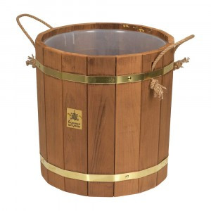 Запарник 18л, латунный обруч, пластиковая вставка, липа 32553, Банные штучки