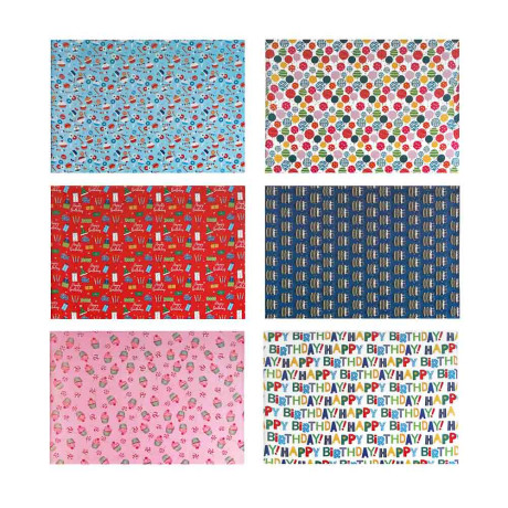 Бумага тм Fntastic подарочная, 70x100 см, 70 г односторонняя, 6 диз., арт.3