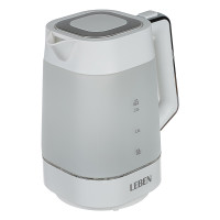 LEBEN Чайник электрический 1,7л матовое стекло, белый