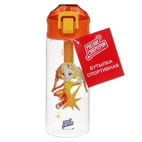 Бутылка спортивная тм BY Русские Супергерои, 7,3x21,3см, 600мл, PC, PP, 8 дизайнов
