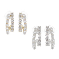 Серьги, медь, цирконий, 2 дизайна, БЖ25-1