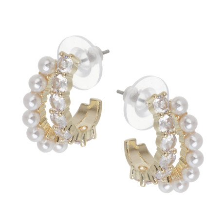 Серьги, медь, цирконий, 2 дизайна, БЖ25-1