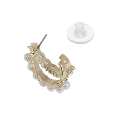 Серьги, медь, цирконий, 2 дизайна, БЖ25-1