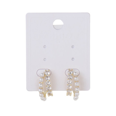 Серьги, медь, цирконий, 2 дизайна, БЖ25-1