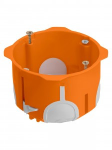 TDM коробка уст. СУ D68х50мм, двухкомп.,саморезы,пл.лапки,IP30,оранж.,инд.штрихкод ПМ SQ1403-2002