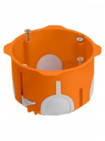 TDM коробка уст. СУ D68х50мм, двухкомп.,саморезы,пл.лапки,IP30,оранж.,инд.штрихкод ПМ SQ1403-2002