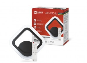 ASD/InHome св-к бра св/д упр 15W(1200lm) 2K-4K-6K 205x200x41 пульт д/у ELEGANT ARIS-15RC-BL 4162