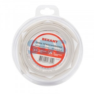 REXANT Трубка термоусадка ТУТ 6/3 мм белая, l ролика=2.44м (8ft) BL 29-0031