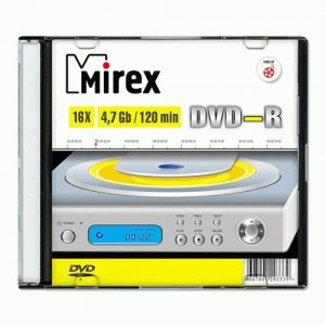 К/д DVD-R Mirex 4,7 Гб 16x Slim case (цена за упаковку 200 штук)
