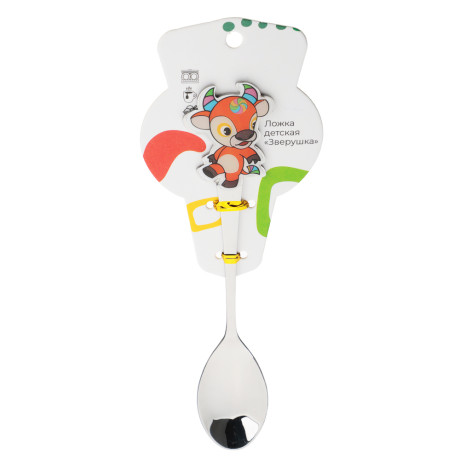 Ложка детская "Зверушка", малая, нерж.сталь, 12 дизайнов