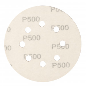 Круг абразивный на ворсовой подложке под &quot;липучку&quot;, перфорированный, P 500, 125 мм, 5 шт Сибртех