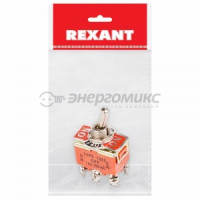 Rexant Тумблер 250V 15А (6c) ON-OFF-ON двухполюсный  (KN-203)   инд.уп., 36-4132-1
