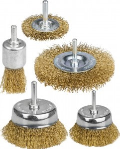Набор STAYER "MASTER": Щетки-крацовки, витая латун. стальная провол. 0,3мм, диск. 50,75мм, чаш. 50,7