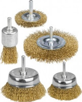 Набор STAYER &quot;MASTER&quot;: Щетки-крацовки, витая латун. стальная провол. 0,3мм, диск. 50,75мм, чаш. 50,7