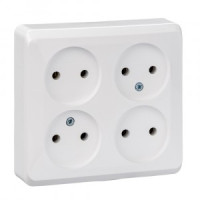 Systeme Electric Этюд роз. ОУ 4 мест. бел. (пл.осн.) PA16-205B (7!)