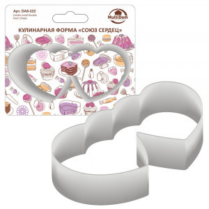 Форма кулинарная Союз сердец 9x5см h=2см (кратность 3шт!!!) металл DA8-222 Мультидом