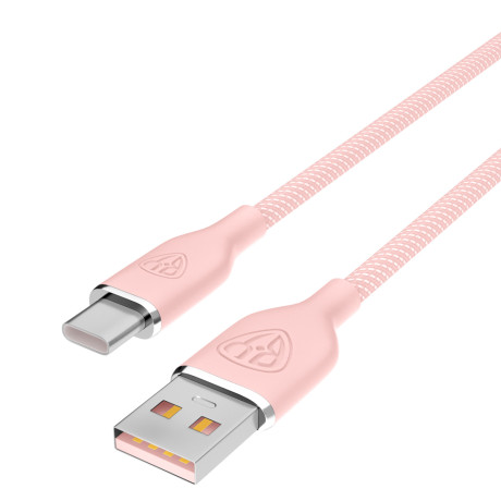 BY Кабель для зарядки Elite Type-C, 3А, 1м, Быстрая зарядка QC3.0, розовый