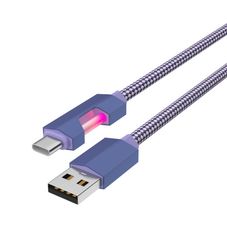 BY Кабель для зарядки Flow Type-C, 1м, Быстрая зарядка 3А, QC, PD 20W, тканевый, фиолетовый