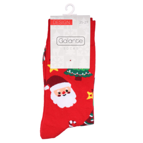 GALANTE Носки новогодние, р.25-27, 80% хлопок, 20% эластан, 6 диз.