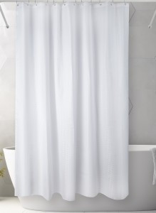 Штора для ванной вафельная 180x200см, полиэстер, WAFFLE, белая, 537/Еврогарант