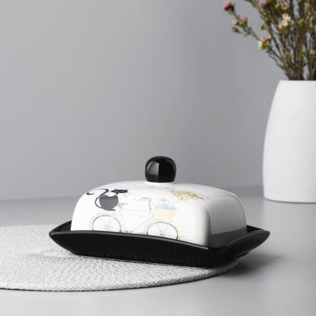 MILLIMI Котейка Масленка, 17х12x8см, керамика