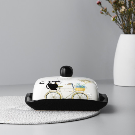 MILLIMI Котейка Масленка, 17х12x8см, керамика