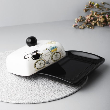 MILLIMI Котейка Масленка, 17х12x8см, керамика