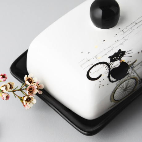 MILLIMI Котейка Масленка, 17х12x8см, керамика