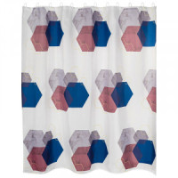 Штора для ванной комнаты полиэстер 180*180см,12 колец,Угольники,SC-PE-52,108998/Рыжий кот