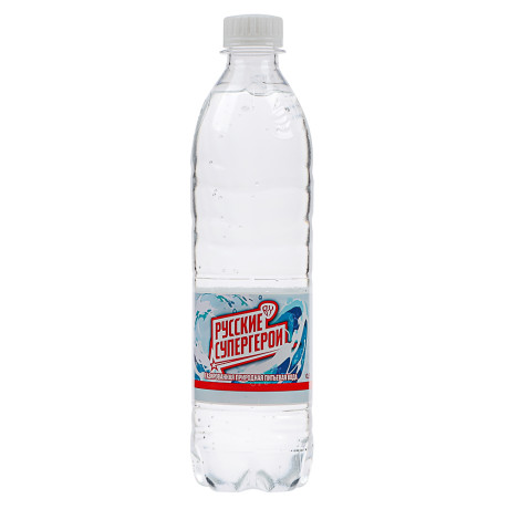BY Русские Супергерои Вода природная питьевая "Натуральная вода" (AQUA NATURALE) 0,5 газированная
