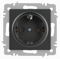 ЭРА Intro Accent мех. роз. СУ 1 мест. (земля), 16А 250В, графит 6-202-07