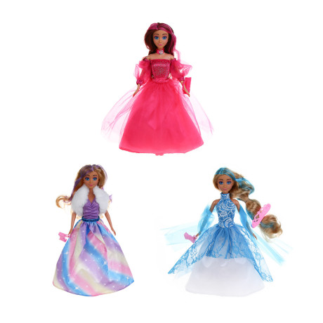 ИГРОЛЕНД Кукла в нарядном платье, 28 см с акс., PVC, ABS, полиэстер, 20х5,5х32,5 см