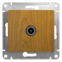 Systeme Electric GLOSSA мех. роз. TV-FM СУ 1 мест. темный дуб (пл.осн., RG6, 2,1А) GSL000593 (2!)