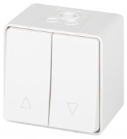 ЭРА Эксперт выкл. (перекл.) ОУ 2 кл. для жалюзи кнопочный IP55, 10А,250В, белый 11-1508-01 63251