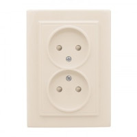 EKF Минск Розетка 2-мест. СП б/з 10А бежевый с защ. штор. ERR10-102-200