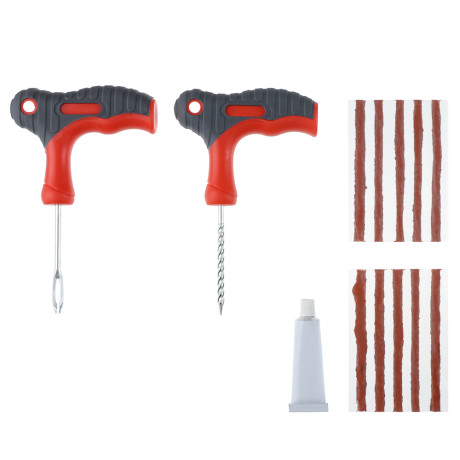 ЕРМАК Набор для ремонта бескамерных шин в прозрачном кейсе