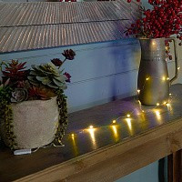 Feron Гирлянда-нить Роса 20LED 2м 2700К (батарейки в компл) 2xCR2032 прозр. шнур IP20 CL588 51439