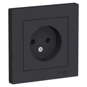 Systeme Electric AtlasDesign роз. СУ 1 мест. карбон (пл.осн.) ATN001040 (5!)