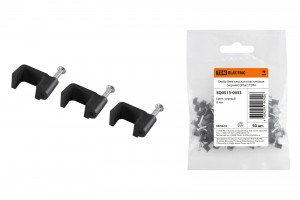 TDM Скоба 8мм плоская пластиковая (черная) (уп. 50шт, цена/уп) (50уп.!) SQ0513-0033