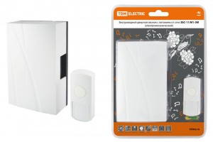 TDM ЗБС-11/М1-ЭМ звонок беспроводной 100м, динг-донг, 220V сеть, мн. код, IP44 SQ1901-0013