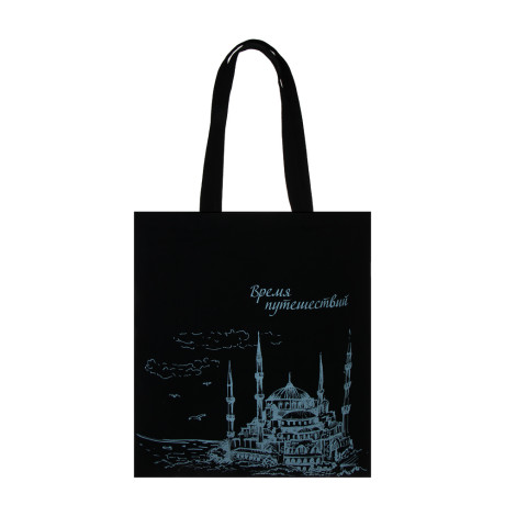 Сумка-шоппер, "Время Путешествий", 38x42см, длина ручек 58 см, внутр. карман, полиэстер, 4 дизайна