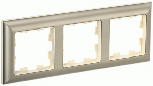 IEK BRITE Рамка СУ 3 мест. РУ-3-Бр пластик бежевый/шампань BR-M32-12-3-K10