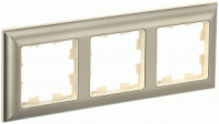 IEK BRITE Рамка СУ 3 мест. РУ-3-Бр пластик бежевый/шампань BR-M32-12-3-K10