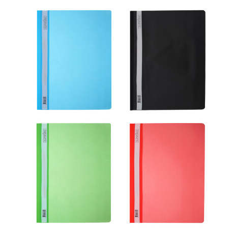 Папка-скоросшиватель ClipStudio, A4, 0,1/0.12 мм., микс 4 цвета, пластик