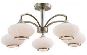 Rivoli люстра 2077-305 Avarice 5хЕ27 60W 670х670х295 античная бронза, белый 55608