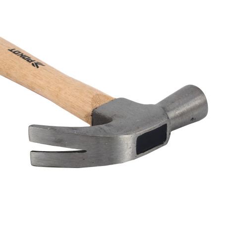 РОКОТ Молоток-гвоздодер, 450 г, боек 27 мм, деревянная рукоятка